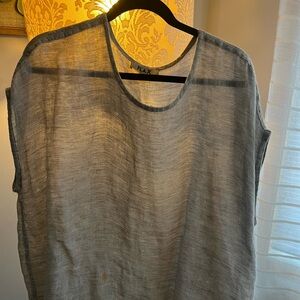 Flax Charcoal Short Sleeve Top
